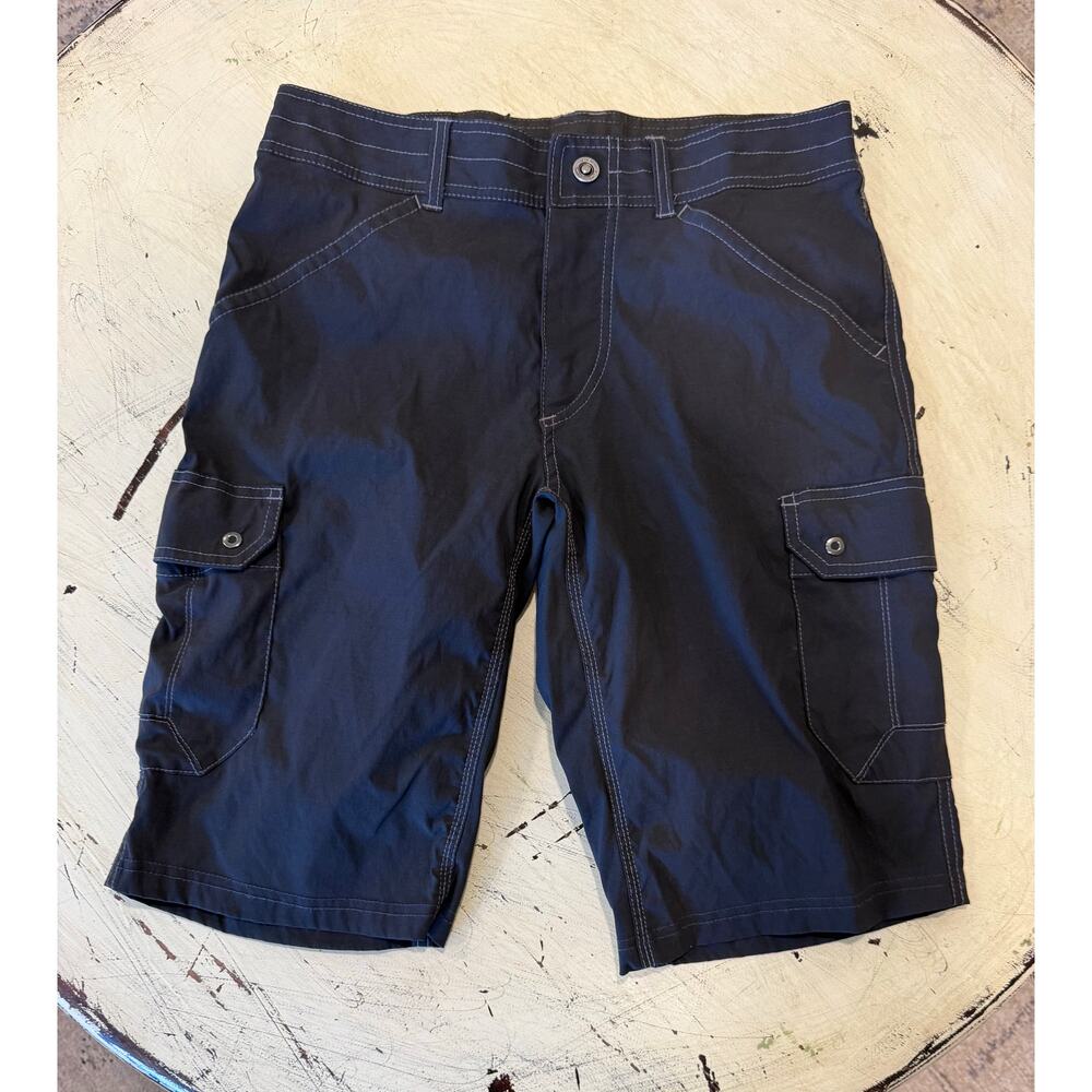 KUHL Cargo‎ Shorts Mens 30 Charcoal Grey Contrast Stitch Hiking Outdoor Stretch